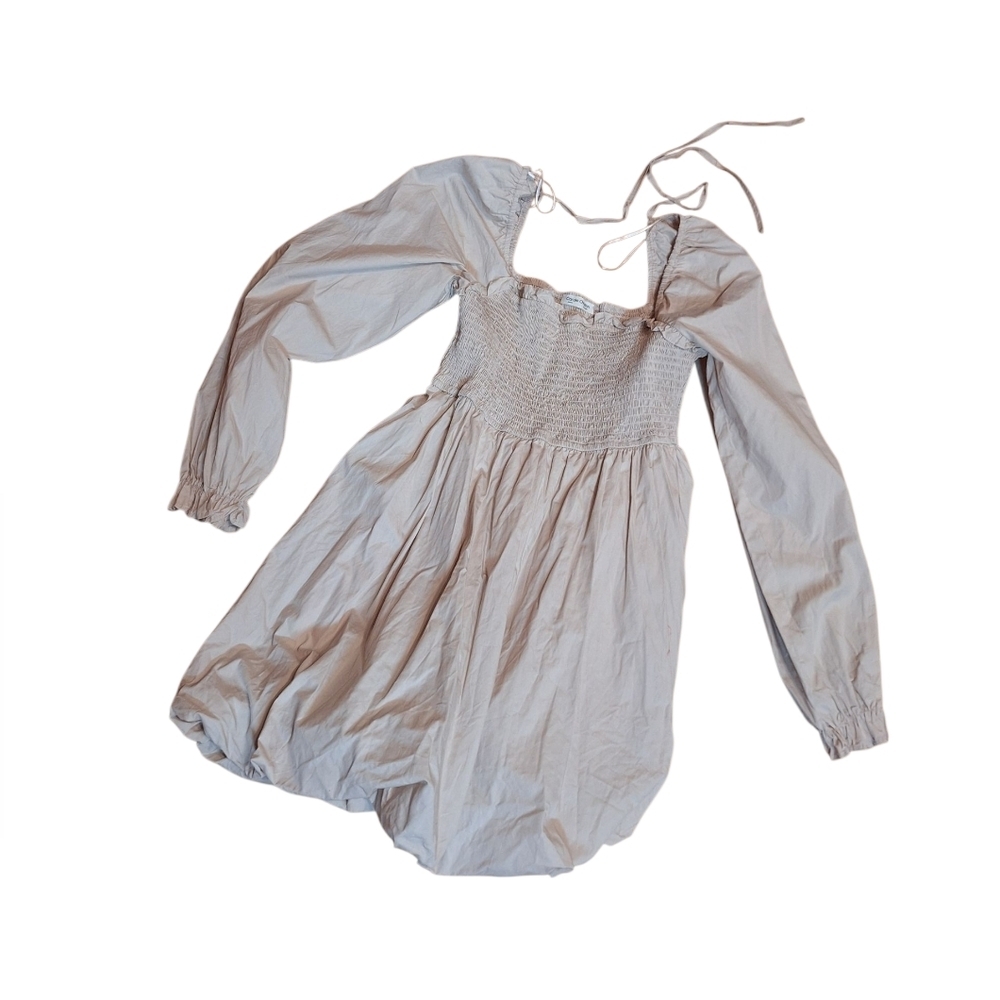 Carole Christian 100% Cotton Long Sleeved Waffled Balloon Skirt Dress large Boho